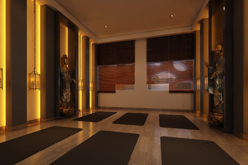 Outdoor fitness and jogging tracks at Sojon podium Joka