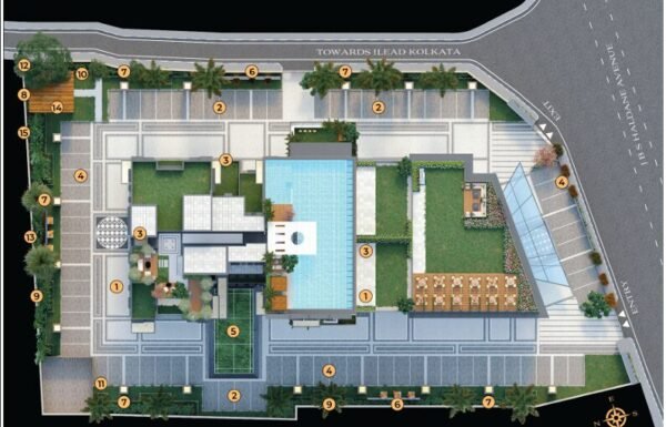 Master plan layout of The Burj luxury residential project at Park Circus Kolkata