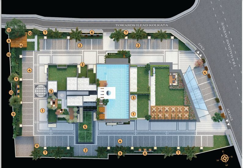 Master plan layout of The Burj luxury residential project at Park Circus Kolkata