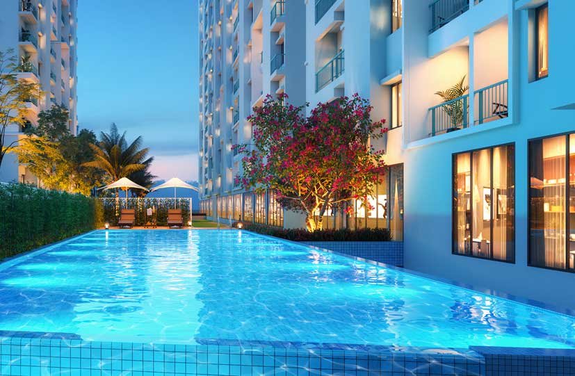 Swimming pool at Atri Aqua residential project off Southern Bypass