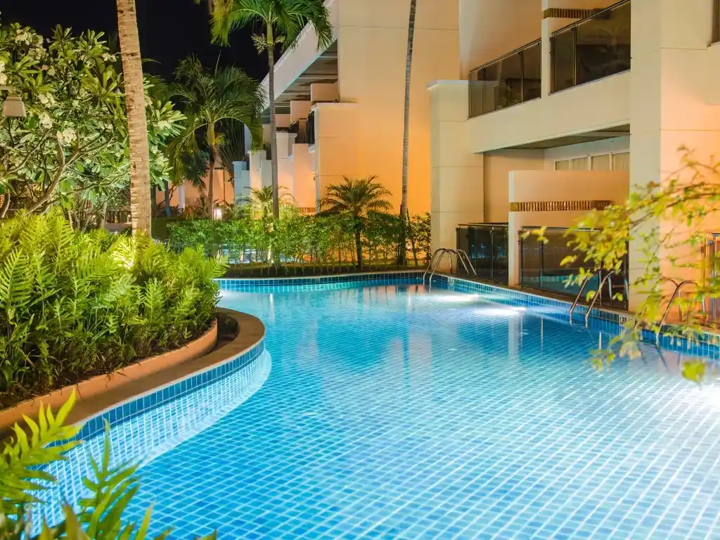 Modern swimming pool at Dream World City township Joka